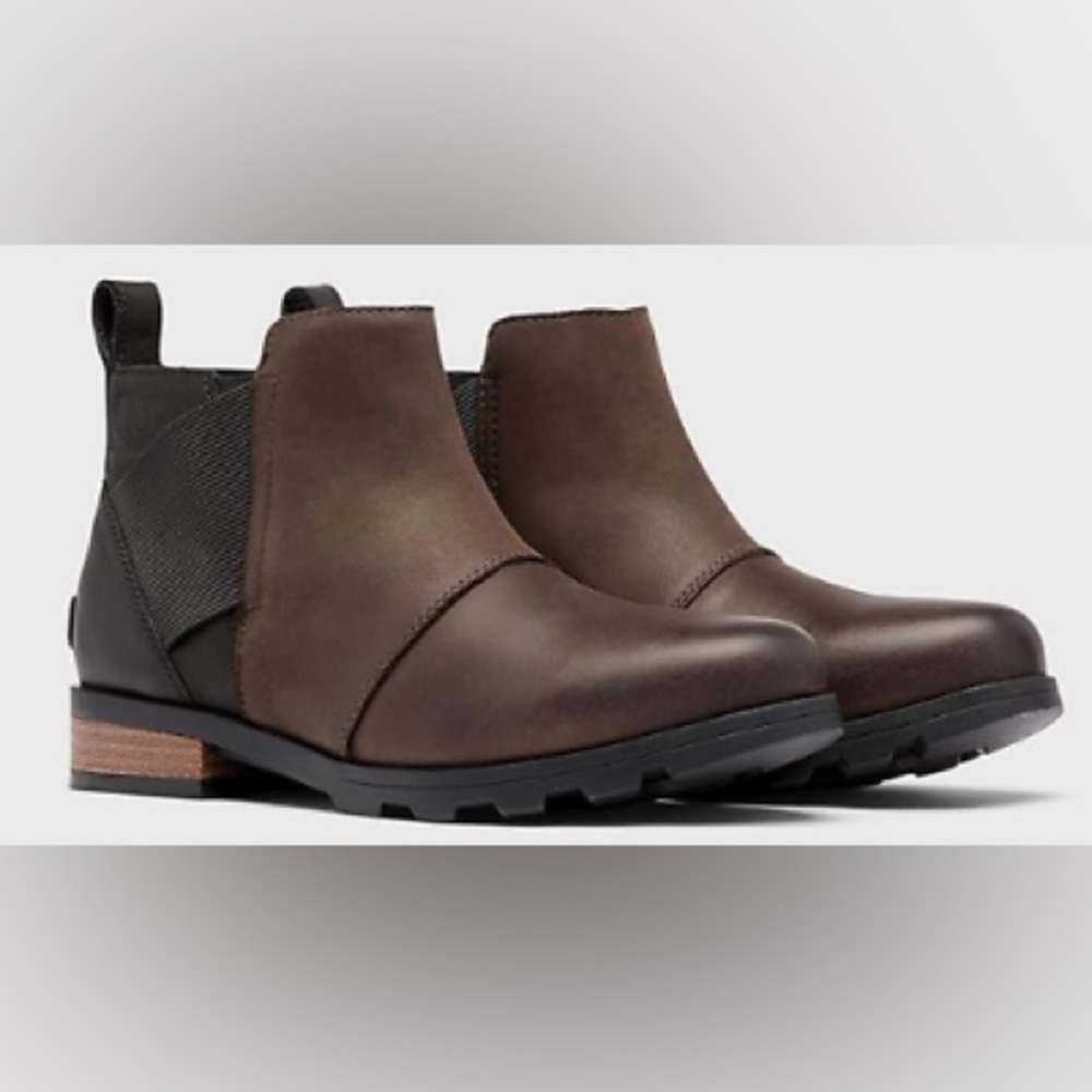 Sorel Waterproof Emelie Chelsea ankle boots in brown leather